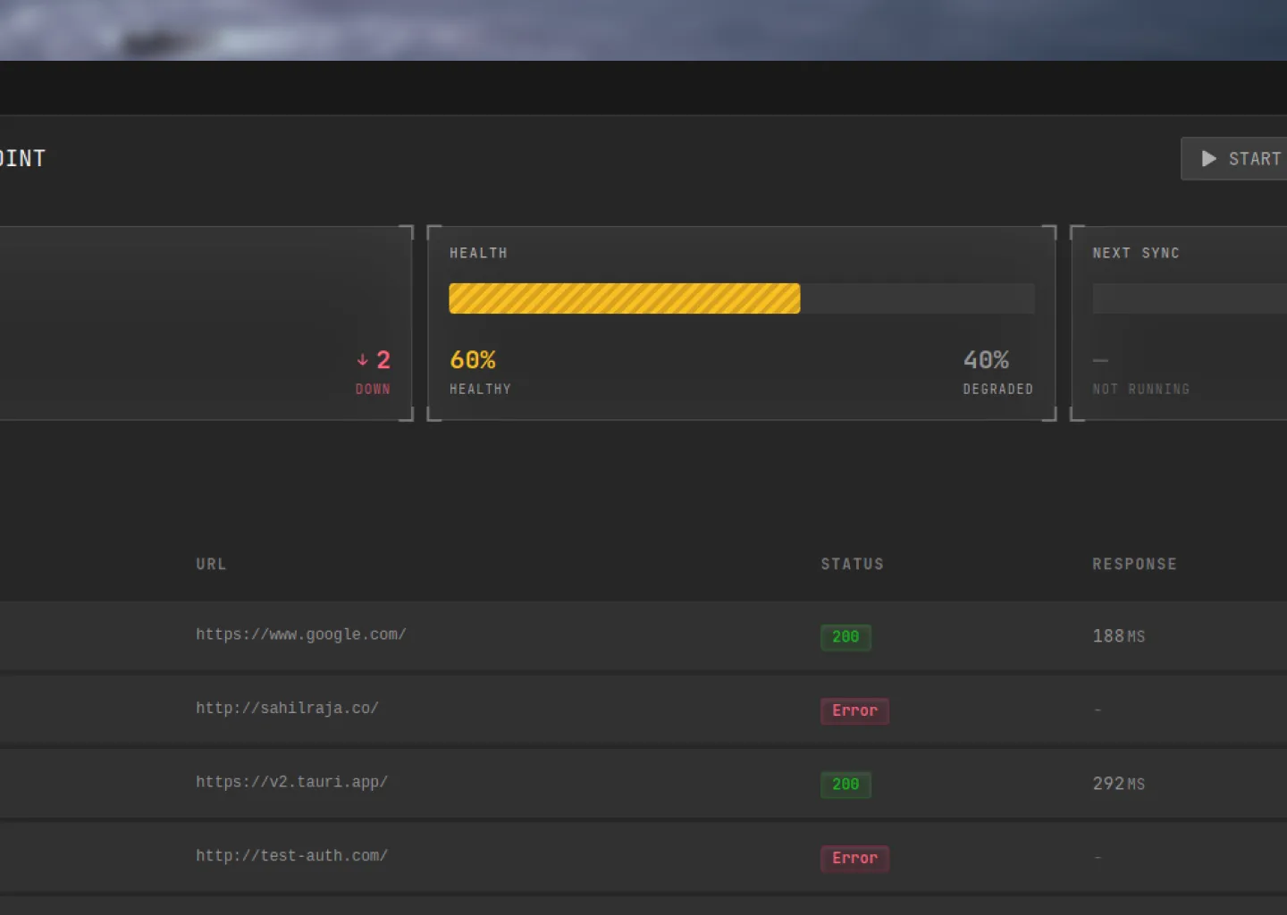 Real-time status indicator